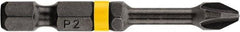 DeWALT - #2 Phillips Screwdriver Bit - 1/4" Hex Drive, 2" OAL - USA Tool & Supply