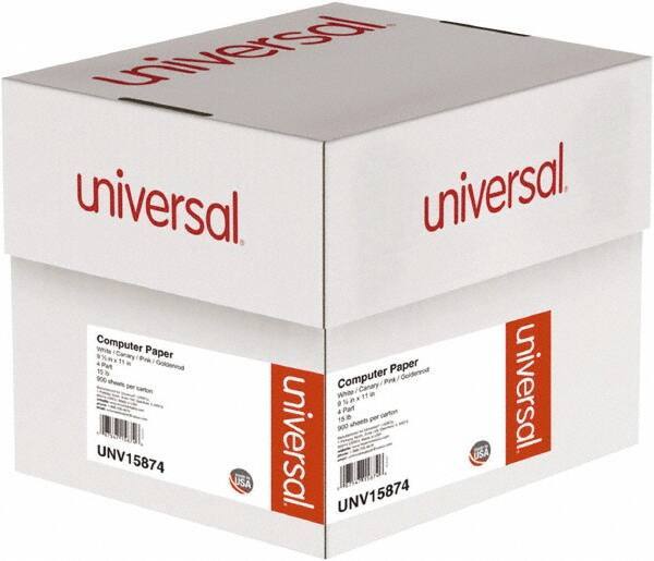 UNIVERSAL - White, Canary, Pink & Buff Four-Part Carbonless Paper - Use with Tractor-Feed Printers - USA Tool & Supply