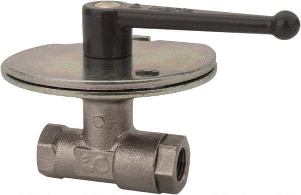 Legris - 1/2" Pipe, Female Port, Nickel Plated Brass Standard Ball Valve - Inline - One Way Flow, FBSPP x FBSPP Ends, Lever Handle, 580 WOG - USA Tool & Supply