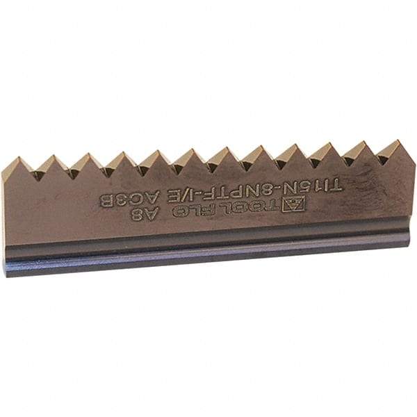 Tool-Flo - 8 TPI, Internal/External Thread, NPT Standard, TI ZS3 Grade Thread Mill Insert - Carbide, AlTiN Coating - USA Tool & Supply
