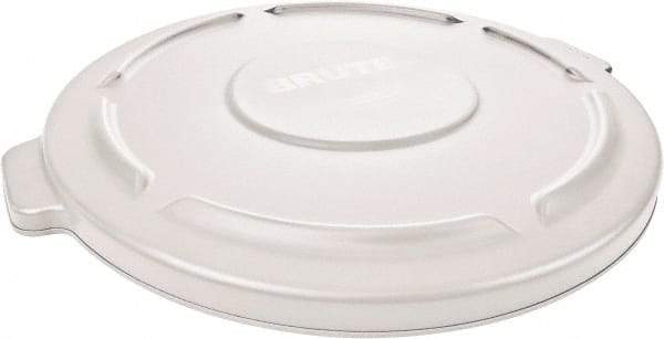 Rubbermaid - Round Lid for Use with 32 Gal Round Trash Cans - White, Low-Density Polyethylene, For Brute Trash Cans - USA Tool & Supply