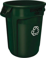 Rubbermaid - 44 Gal Green Round Trash Can - Polyethylene - USA Tool & Supply