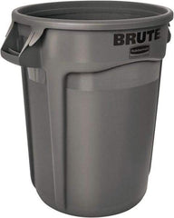 Rubbermaid - 20 Gal Gray Round Trash Can - Polyethylene, 22.91" High - USA Tool & Supply