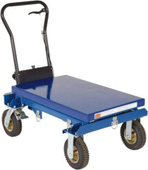Vestil - 600 Lb Capacity Manual Scissor Elevating Cart - 16-1/8" to 40" Lift Height, 33-1/2" Platform Length x 20-1/2" Platform Width - USA Tool & Supply