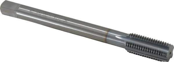 OSG - 7/16-20 UNF 2B 5 Flute TiCN Finish Solid Carbide Straight Flute Machine Tap - Modified Bottoming, Right Hand Thread, 100mm OAL, 1-7/16" Thread Length, Oversize - USA Tool & Supply
