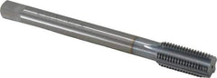 OSG - 7/16-20 UNF 2B 5 Flute TiCN Finish Solid Carbide Straight Flute Machine Tap - Modified Bottoming, Right Hand Thread, 100mm OAL, 1-7/16" Thread Length, Oversize - USA Tool & Supply