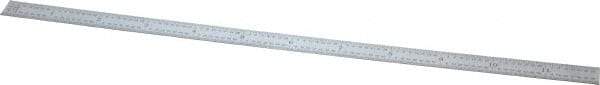 General - 12" Long, 1/100, 1/64, 1/32, 1/10" Graduation, Flexible Steel Rule - 5R Graduation Style, 15/32" Wide, Silver, Satin Chrome Finish - USA Tool & Supply