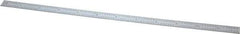 General - 12" Long, 1/100, 1/64, 1/32, 1/10" Graduation, Flexible Steel Rule - 5R Graduation Style, 15/32" Wide, Silver, Satin Chrome Finish - USA Tool & Supply