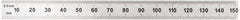 General - 6" Long, 1/100, 1/10" and 0.5, 1mm Graduation, Flexible Steel Rule - Decimal/Metric Graduation Style, 1/2" Wide, Silver, Satin Chrome Finish - USA Tool & Supply