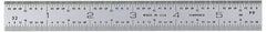 General - 6" Long, 1/64, 1/32, 1/16, 1/8" Graduation, Rigid Steel Rule - 4R Graduation Style, 3/4" Wide, Silver, Satin Chrome Finish - USA Tool & Supply