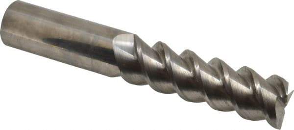 Accupro - 1", 3-1/4" LOC, 1" Shank Diam, 6" OAL, 3 Flute, Solid Carbide Square End Mill - Single End, Uncoated, Spiral Flute, 60° Helix, Centercutting, Right Hand Cut, Right Hand Flute - USA Tool & Supply