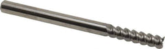 Accupro - 5/16", 1-1/4" LOC, 5/16" Shank Diam, 4" OAL, 3 Flute, Solid Carbide Square End Mill - Single End, Uncoated, Spiral Flute, 60° Helix, Centercutting, Right Hand Cut, Right Hand Flute - USA Tool & Supply