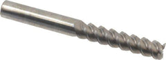Accupro - 7/16", 2" LOC, 7/16" Shank Diam, 4" OAL, 3 Flute, Solid Carbide Square End Mill - Single End, Uncoated, Spiral Flute, 60° Helix, Centercutting, Right Hand Cut, Right Hand Flute - USA Tool & Supply