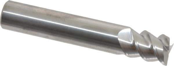Accupro - 7/16", 9/16" LOC, 7/16" Shank Diam, 2-1/2" OAL, 3 Flute, Solid Carbide Square End Mill - Single End, Uncoated, Spiral Flute, 60° Helix, Centercutting, Right Hand Cut, Right Hand Flute - USA Tool & Supply