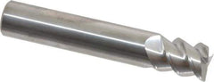 Accupro - 7/16", 9/16" LOC, 7/16" Shank Diam, 2-1/2" OAL, 3 Flute, Solid Carbide Square End Mill - Single End, Uncoated, Spiral Flute, 60° Helix, Centercutting, Right Hand Cut, Right Hand Flute - USA Tool & Supply