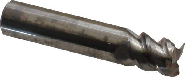 Accupro - 1/2", 5/8" LOC, 1/2" Shank Diam, 2-1/2" OAL, 3 Flute, Solid Carbide Square End Mill - Single End, Uncoated, Spiral Flute, 60° Helix, Centercutting, Right Hand Cut, Right Hand Flute - USA Tool & Supply