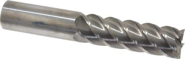 Accupro - 1", 3-1/4" LOC, 1" Shank Diam, 6" OAL, 5 Flute, Solid Carbide Square End Mill - Single End, Uncoated, Spiral Flute, 45° Helix, Centercutting, Right Hand Cut, Right Hand Flute - USA Tool & Supply