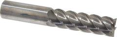 Accupro - 1", 3-1/4" LOC, 1" Shank Diam, 6" OAL, 5 Flute, Solid Carbide Square End Mill - Single End, Uncoated, Spiral Flute, 45° Helix, Centercutting, Right Hand Cut, Right Hand Flute - USA Tool & Supply