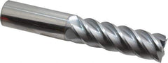 Accupro - 1", 3-1/4" LOC, 1" Shank Diam, 6" OAL, 5 Flute, Solid Carbide Square End Mill - Single End, TiCN Finish, Spiral Flute, 45° Helix, Centercutting, Right Hand Cut, Right Hand Flute - USA Tool & Supply