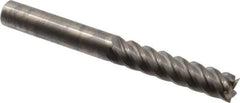 Accupro - 7/16", 2" LOC, 7/16" Shank Diam, 4" OAL, 5 Flute, Solid Carbide Square End Mill - Single End, Uncoated, Spiral Flute, 45° Helix, Centercutting, Right Hand Cut, Right Hand Flute - USA Tool & Supply