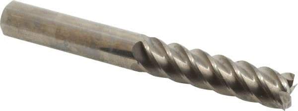 Accupro - 5/8", 2-1/2" LOC, 5/8" Shank Diam, 5" OAL, 5 Flute, Solid Carbide Square End Mill - Single End, Uncoated, Spiral Flute, 45° Helix, Centercutting, Right Hand Cut, Right Hand Flute - USA Tool & Supply