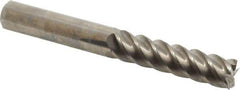 Accupro - 5/8", 2-1/2" LOC, 5/8" Shank Diam, 5" OAL, 5 Flute, Solid Carbide Square End Mill - Single End, Uncoated, Spiral Flute, 45° Helix, Centercutting, Right Hand Cut, Right Hand Flute - USA Tool & Supply