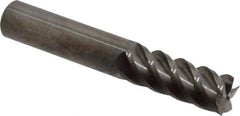 Accupro - 9/16", 1-1/2" LOC, 9/16" Shank Diam, 3-1/2" OAL, 5 Flute, Solid Carbide Square End Mill - Single End, Uncoated, Spiral Flute, 45° Helix, Centercutting, Right Hand Cut, Right Hand Flute - USA Tool & Supply
