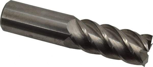 Accupro - 7/8", 2" LOC, 7/8" Shank Diam, 4" OAL, 5 Flute, Solid Carbide Square End Mill - Single End, Uncoated, Spiral Flute, 45° Helix, Centercutting, Right Hand Cut, Right Hand Flute - USA Tool & Supply