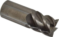 Accupro - 1", 1-1/4" LOC, 1" Shank Diam, 3" OAL, 5 Flute, Solid Carbide Square End Mill - Single End, Uncoated, Spiral Flute, 45° Helix, Centercutting, Right Hand Cut, Right Hand Flute - USA Tool & Supply