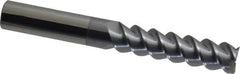 Accupro - 1/2", 2" LOC, 1/2" Shank Diam, 4" OAL, 3 Flute, Solid Carbide Square End Mill - Single End, TiCN Finish, Spiral Flute, 60° Helix, Centercutting, Right Hand Cut, Right Hand Flute - USA Tool & Supply