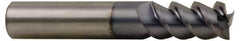 Accupro - 1", 3-1/4" LOC, 1" Shank Diam, 6" OAL, 3 Flute, Solid Carbide Square End Mill - Single End, TiCN Finish, Spiral Flute, 60° Helix, Centercutting, Right Hand Cut, Right Hand Flute - USA Tool & Supply