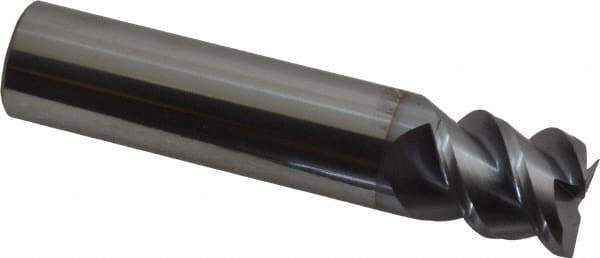 Accupro - 5/8", 3/4" LOC, 5/8" Shank Diam, 3" OAL, 3 Flute, Solid Carbide Square End Mill - Single End, TiCN Finish, Spiral Flute, 60° Helix, Centercutting, Right Hand Cut, Right Hand Flute - USA Tool & Supply