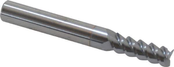 Accupro - 9/32", 13/16" LOC, 5/16" Shank Diam, 2-1/2" OAL, 3 Flute, Solid Carbide Square End Mill - Single End, TiCN Finish, Spiral Flute, 60° Helix, Centercutting, Right Hand Cut, Right Hand Flute - USA Tool & Supply