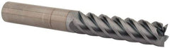 Accupro - 5/8", 2-1/2" LOC, 5/8" Shank Diam, 5" OAL, 5 Flute, Solid Carbide Square End Mill - Single End, TiCN Finish, Spiral Flute, 45° Helix, Centercutting, Right Hand Cut, Right Hand Flute - USA Tool & Supply
