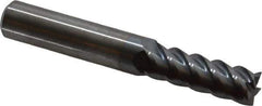 Accupro - 11/32", 1" LOC, 3/8" Shank Diam, 2-1/2" OAL, 5 Flute, Solid Carbide Square End Mill - Single End, TiCN Finish, Spiral Flute, 45° Helix, Centercutting, Right Hand Cut, Right Hand Flute - USA Tool & Supply