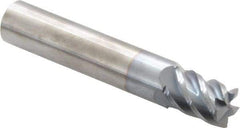 Accupro - 13/32", 9/16" LOC, 7/16" Shank Diam, 2-1/2" OAL, 5 Flute, Solid Carbide Square End Mill - Single End, TiCN Finish, Spiral Flute, 45° Helix, Centercutting, Right Hand Cut, Right Hand Flute - USA Tool & Supply