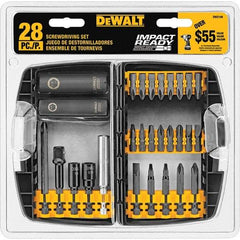 DeWALT - 28 Piece, Screwdriver Bit Set - SQ1, SQ2, SQ3, 1/4" Drive - USA Tool & Supply