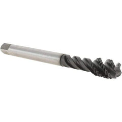Emuge - M12x1.75 Metric 4 Flute 6H Modified Bottoming Spiral Flute Tap - Cobalt, GLT-1 Finish, 110mm OAL, Right Hand Flute, Right Hand Thread, Series Enorm - USA Tool & Supply