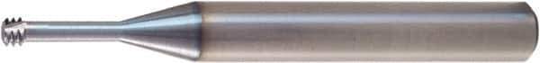 Vargus - M2.5x0.45 ISO, 0.077" Cutting Diam, 3 Flute, Solid Carbide Helical Flute Thread Mill - Internal Thread, 0.205" LOC, 2.244" OAL, 1/4" Shank Diam - USA Tool & Supply