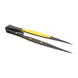 General - 6-1/4" OAL Illuminated Tweezers - Smooth Pointed Tip - USA Tool & Supply