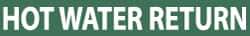 NMC - Pipe Marker with Hot Water Return Legend and No Graphic - 2-1/2 to 6" Pipe Outside Diam, White on Green - USA Tool & Supply