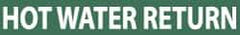 NMC - Pipe Marker with Hot Water Return Legend and No Graphic - 2-1/2 to 6" Pipe Outside Diam, White on Green - USA Tool & Supply