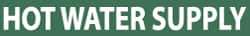NMC - Pipe Marker with Hot Water Supply Legend and No Graphic - 2-1/2 to 6" Pipe Outside Diam, White on Green - USA Tool & Supply
