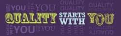 NMC - Quality Starts with You, 120 Inch Long x 36 Inch High, Safety Banner - Polyethylene, English, Printed on 1 Side - USA Tool & Supply