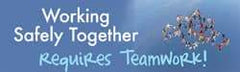 NMC - Working Safely Together Requires Teamwork!, 60 Inch Long x 36 Inch High, Safety Banner - Polyethylene, English, Printed on 1 Side - USA Tool & Supply