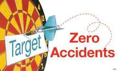 NMC - Target - Zero Accidents, 60 Inch Long x 36 Inch High, Safety Banner - Polyethylene, English, Printed on 1 Side - USA Tool & Supply