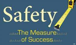NMC - Safety - The Measure of Success, 60 Inch Long x 36 Inch High, Safety Banner - Polyethylene, English, Printed on 1 Side - USA Tool & Supply