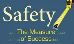 NMC - Safety - The Measure of Success, 60 Inch Long x 36 Inch High, Safety Banner - Polyethylene, English, Printed on 1 Side - USA Tool & Supply