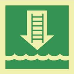 NMC - 6" Long x 6" Wide, Pressure-Sensitive Vinyl Safety Sign - Square, 0.004" Thick, Use for Marine Application - USA Tool & Supply