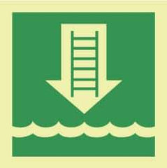 NMC - 6" Long x 6" Wide, Pressure-Sensitive Vinyl Safety Sign - Square, 0.004" Thick, Use for Marine Application - USA Tool & Supply